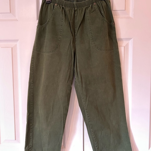 100% Cotton Olive Green Pants - Picture 1 of 4